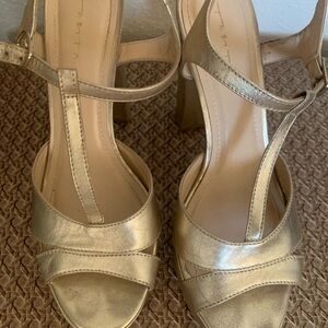 Gold Metallic High Heel Sandals